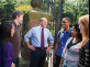 President Barchi talking to a group of students